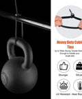 12 Inch Heavy Duty Zip Ties With 50 Lbs Tensile Strength Self Locking Nylon Cable Ties holding kettlebell for indoor and outdoor use