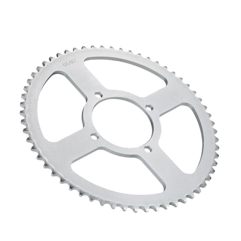 420 60T Stainless Steel Sprocket for Tuttio Tutti Soleil 01 Electric Dirt Bike, silver circular gear on white background