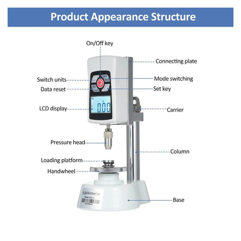 Straight Up Accurate Mini Grain Hardness Tester Meter With Crisp Digital Screen showing detailed components and LCD display for seed checks.