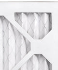 Close-up of a Pleated Furnace Filter 16x25x1 MERV 8 Replacement That Keeps Lint Pollen Dust And Debris Out Six Pack