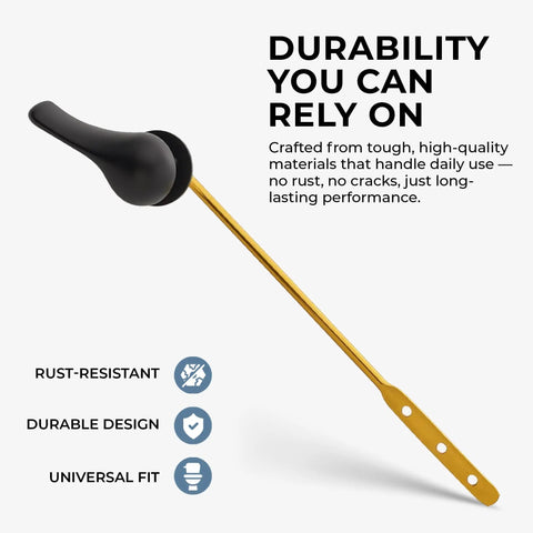 Matte Black Front Mount Toilet Handle Replacement Kit With Universal Flush Lever shown against white background