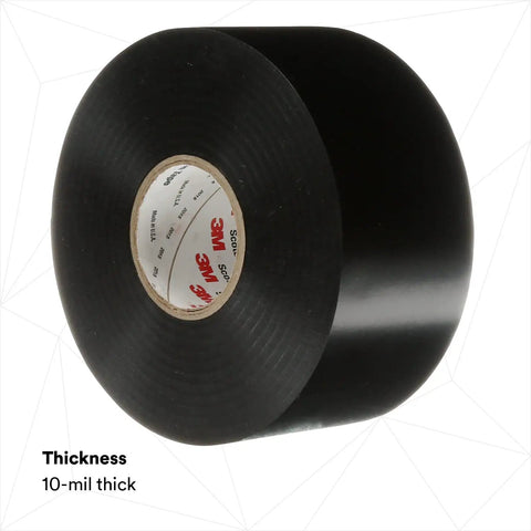 Vinyl Corrosion Protection Tape 50 Unprinted 2 In X 100 Ft Black Roll Premium Grade 10 Mil Thick High Tack All Weather RoHS Compliant