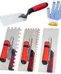 5 Piece Square Notched Trowel Set With Pro Grade Stainless Steel Trowels And Margin Flooring Trowel For Masonry And Tiling