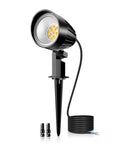 Low Voltage 7W Outdoor Landscape Lights With Connectors, 2700K Warm White IP66 Waterproof Spotlights For Garden, Driveway, Yard And Lawn, Easy Install, 800 Lm, Wide Coverage Up To 8M, 1 Pack