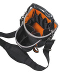 14 Pocket Tool Bag With Shoulder Strap Fits Long Screwdrivers Built Tough With 1680D Ballistic Weave Fully Molded Bottom Orange Interior