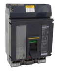 Heavy Hitter 3 Pole Circuit Breaker 1200 Amp 600 Volt Molded Case PowerPact P Frame Switch showing front view with button and labels.