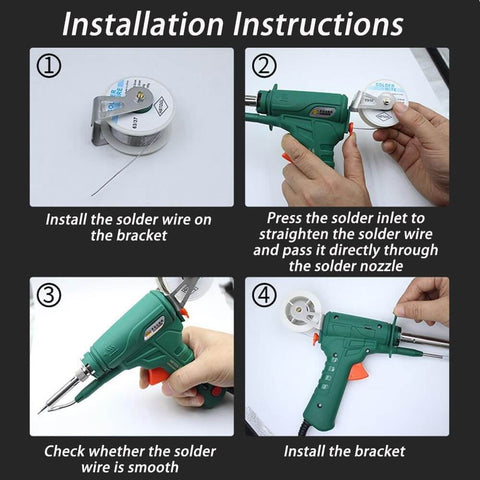Installation instructions for Internally Heated 8 Piece Welding Tool Set With 60W Soldering Iron And Soldering Gun Ceramic Heating