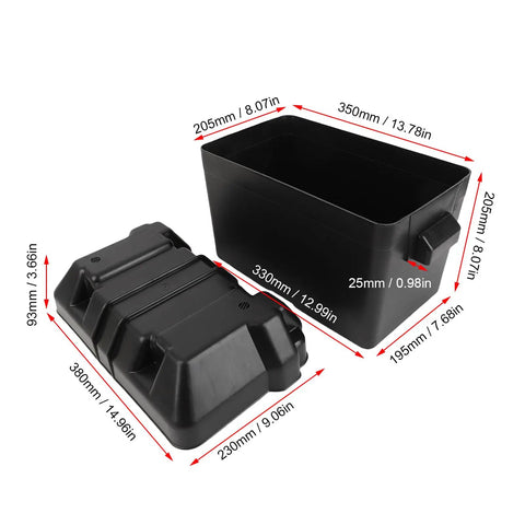 Heavy Duty Marine Battery Box Hella Durable ABS Shell Shockproof And Weatherproof 12V Battery Enclosure dimensions and design