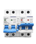 Rigged Tough Dual Power Manual Transfer Switch Pair Matched With Pro Level Arc Fault Circuit Breaker, 32A design for safe electrical management.