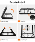 Installation steps for Ultra Portable Camping Table With Aluminum Frame, Lightweight 4.85 Lb Design, Adjustable Height Up To 21 Inches