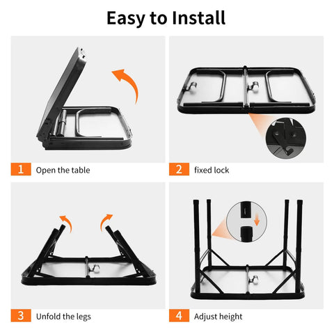 Installation steps for Ultra Portable Camping Table With Aluminum Frame, Lightweight 4.85 Lb Design, Adjustable Height Up To 21 Inches