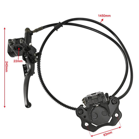 Rear Hand Hydraulic Disc Brake Master Cylinder Caliper Assembly With Brake Pads For Chinese ATV Quad Fit TaoTao Sunl Roketa NST