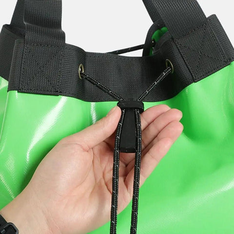 Hand adjusting drawstring on All In One Climbing Rope Bag 30L 45L 55L Waterproof PVC Coated Polyester Drawstring Backpack