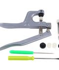 Snap Fastener Tool Kit With 350-Piece Resin Buttons And Press Pliers Set For Clothing Diapers Bibs And Crafts Super Handy DIY Snaps For Quick Seams And Fun Projects: gray snap plier set with punch tools and button caps