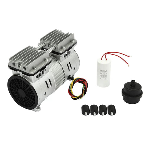 Silent Oil Free Vacuum Pump 550W 110V Portable Air Compressor With Attached Silencer Low Noise Oilless Design High Efficiency Copper Motor 1700Rpm Quick Heat Dissipation Compact And Versatile Tool