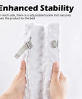Hands holding Toddler Bed Rail Bumpers Set For Safe Sleep With Soft Kid Safe Padding Guardrail Cushions Anti Collision Protection
