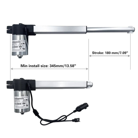 JLDQ.19.345.180D01 Linear Actuator Motor For Electric Sofas, Lift Chairs, And Power Recliners Replacement Part, 345 mm Install Size