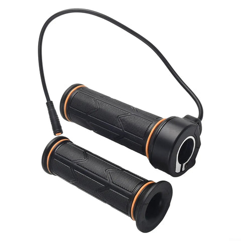 Full Twist Throttle For BBS01 And BBS02 HD E Bike Electric Mid Drive Motor 12 To 72V Automatic Voltage Detection Heavy Duty Metal Build Super Durable Grip That Handles All Rides Like A Champ., black rubber grip throttle with cable for e-bike mid drive motor