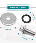 Full Throttle 3/4 Inch Go Kart Clutch Bolt Kit With Lock Washers 10 Or 12 Tooth Design Compatible With Predator 212 Mini Bike Engines stainless steel washers and bolt with size details.