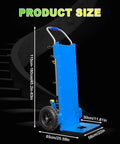 Heavy Duty Electric Stair Climbing Cart With 1500W Motor And 880LB Capacity dimensions showing size specifications and foldable design.