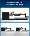 Rotary Cutter and Engraver Attachment With Three Jaw Chuck and Two Phase Stepper Motor for CO2 Laser Engraving Machines