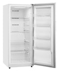 Interior view of 17 Cu Ft Frost Free Upright Freezer And Convertible Refrigerator With Auto Defrost, 4 adjustable shelves.