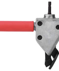Heavy Duty Metal Sheet Cutter Head For Electric Drill Cuts Iron Steel Aluminum Stainless 1.2mm Thick, side view with red handle.