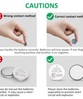 Cautions for use of Top Shelf CR2032 3V Lithium Batteries 5 Pack, showing contact methods and storage tips.
