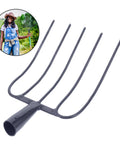 Lightweight Manure Fork Compost Fork For Mulching And Multi Function Farm Tool Built Tough For Garden Beds Farm Cleanup And Yard Work A Versatile Workhorse You Can Rely On shown with user.