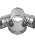 Four Way Ducting Splitter W Shape 45 Degree Branches Heavy Duty Galvanized Steel Dust Collection Fitting Pro Grade For Exhaust Fans And Dryer Vents Duct Hose Connector Ducting Adapter Main Duct Five Point Nine Inch Branch Three Point Nine Four Inch