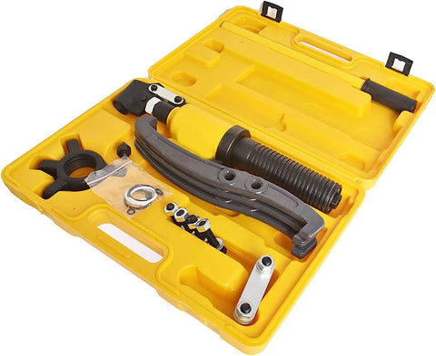 Heavy Duty Hydraulic Gear Puller With Interchangeable Jaws And Rotating Pump Head. Five Ton Bearing Extractor Forged From Rock Solid Steel. Smooth Tube Extraction Rig Built For Mean Shop Tasks That Never Let You Down.