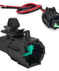 Nissan Ambient Air Temperature Sensor With Pigtail Harness Direct OEM Replacement For 350Z Altima GTR Infiniti QX50 And More Fits 2003 Through 2022 Nissan Models 27722-3VA0A Compatible, black sensor with red and black wiring