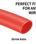 Red tube from Heat Shrink Tubing Kit Pro Grade 300 Pieces Adhesive Lined Three To One Ratio Marine Grade For Automotive And Industrial Use Black