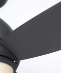 Close-up of Curva LED Outdoor Ceiling Fan With Light Kit 52 Inch Modern Matte Graphite Finish blade and housing.