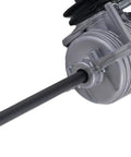 Beefed Up Transmission Assembly For Toro Timemaster 30 Inch Mowers Replacement Replaces 131-9665 120-5211 127-0656 130-2388 130-6670 With Pulley Included Heavy Duty Gearbox Upgrade, close-up with drive shaft