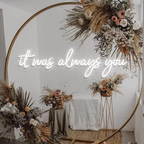 Neon Sign It Was Always You LED Tube 60cm For Bachelorette Party Birthday Wall Decor Bar Home Room Wedding Gift Instagrammable Party Light