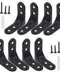 Badass Heavy Duty L Brackets With Full Screw Kit, black steel 2 inch brackets and screws for shelves and cabinetry