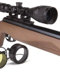 Trail XL Magnum 22 Caliber Break Barrel Air Rifle with wood stock and CenterPoint 3-9x40 scope close-up view