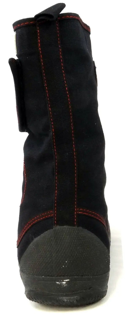 Rear view of Japanese Tabi Safety Boots For Men Black 28 Cm Size 11 Inch Split Toe Work Boots Tough As Nails Durability For Construction