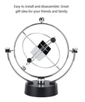 Magnetic Swing Kinetic Orbital Desk Ornament For Your Office Space With Smooth 3D Pendulum Motion Space Themed Decor That Sparks Creativity And Vibe Easy Setup Modern Sleek Office Accessory, chrome desk sculpture on black base