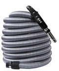 OVO central vacuum hose, 50 ft, low-voltage crushproof gray coil with on/off handle.