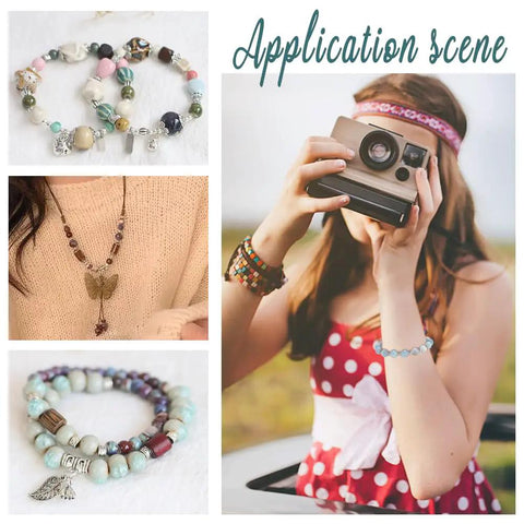 Application of Antique Silver Tube Spacer Beads 300 Pcs Tibetan Zinc Alloy 4x5mm in bracelets, necklaces, and earrings.