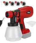 Cordless HVLP Paint Sprayer For Milwaukee 18v Battery Tool Only, 200w Brushless Motor Handheld Spray Gun with nozzles and funnel.