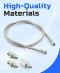 Cool 48 Inch Silver Gauge Line Kit With Double Layer Build For Easy Automotive Fuel Pressure Setup Using 4AN Female Threads To Monitor Your Ride Smoothly, braided steel hose and fittings