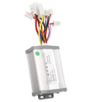 24V 1000W Brushed Electric Speed Controller For E Bike Conversion with aluminum casing and multiple wires connected.