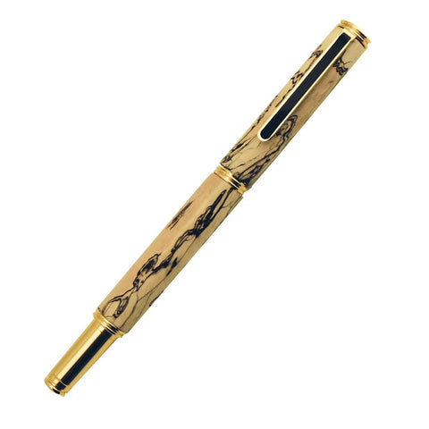 Gold Traditional Fountain Pen from Woodturning Kit For DIY Lathe Project With PK10 FP2 Hardware Pen Parts Only Requires Lathe To Turn Blanks