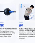 Fast Swing Golf Trainer For Speed And Path Improvement Distance Boost With Lightweight Stick And Latex Band in use by golfer.