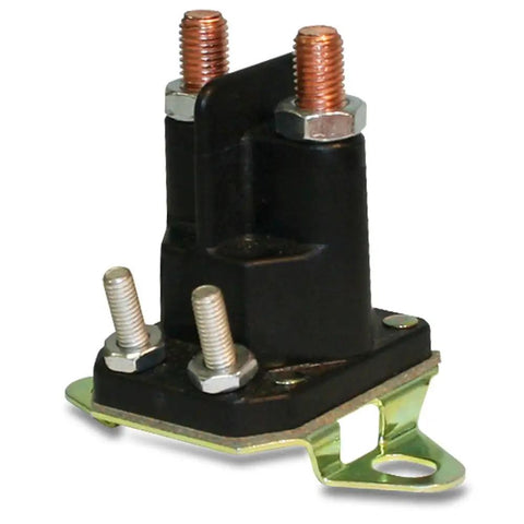 Built Like A Tank 12 Volt DC Contactor With Pure Copper Contact Studs And Heavy Duty Plastic Housing for automotive use, showing copper studs.