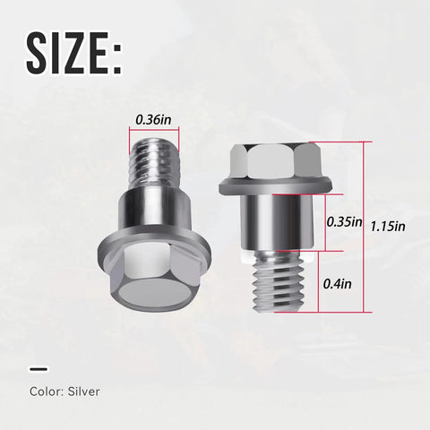 Two Pack Shoulder Bolts 532196539 for Riding Mowers Deck Suspension, size specs, fits Husqvarna models, silver color