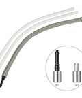 Heavy Duty Stainless Steel Milk Tube Replacement Featuring Hp1 Hp3 Adapters, 10.4 inch food grade silicone hose with stainless steel spring.
